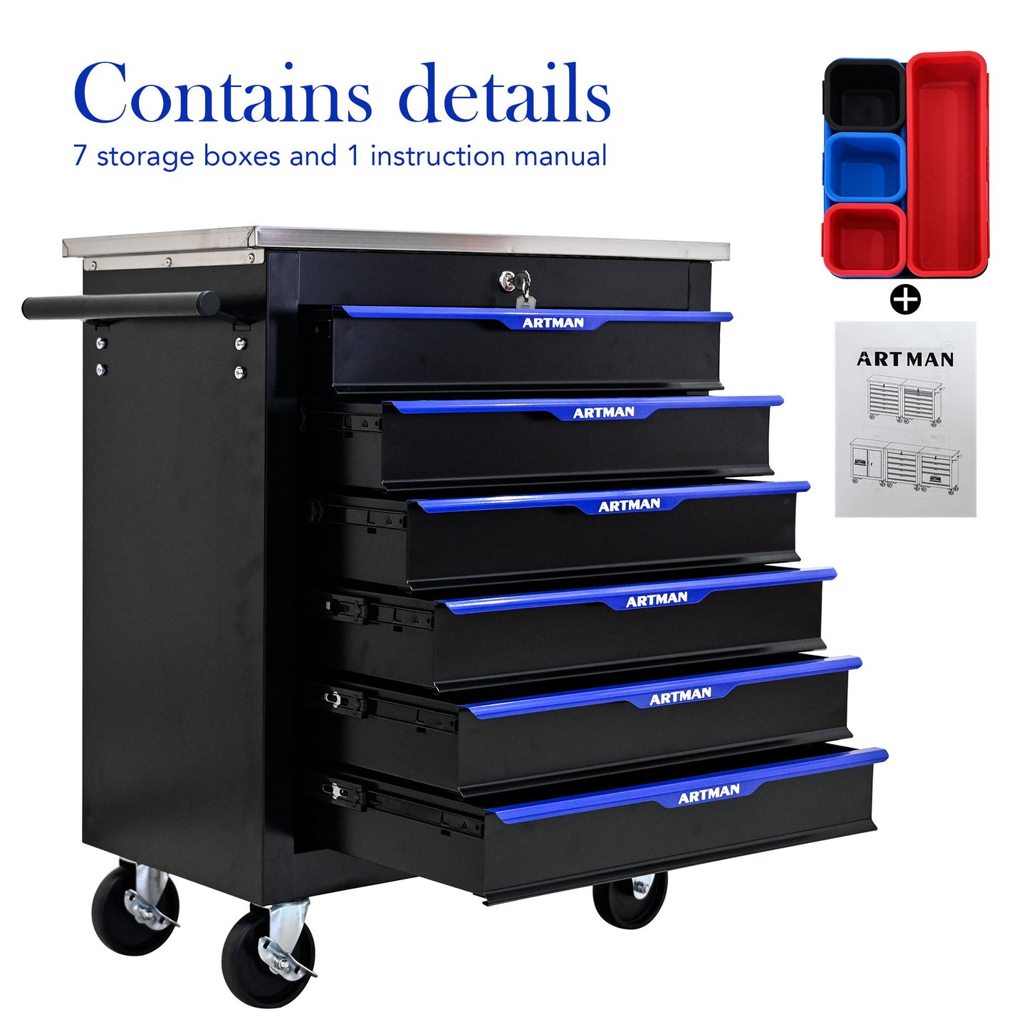 Drawer Multifunctional Tool Cart With Wheels Daily Nest