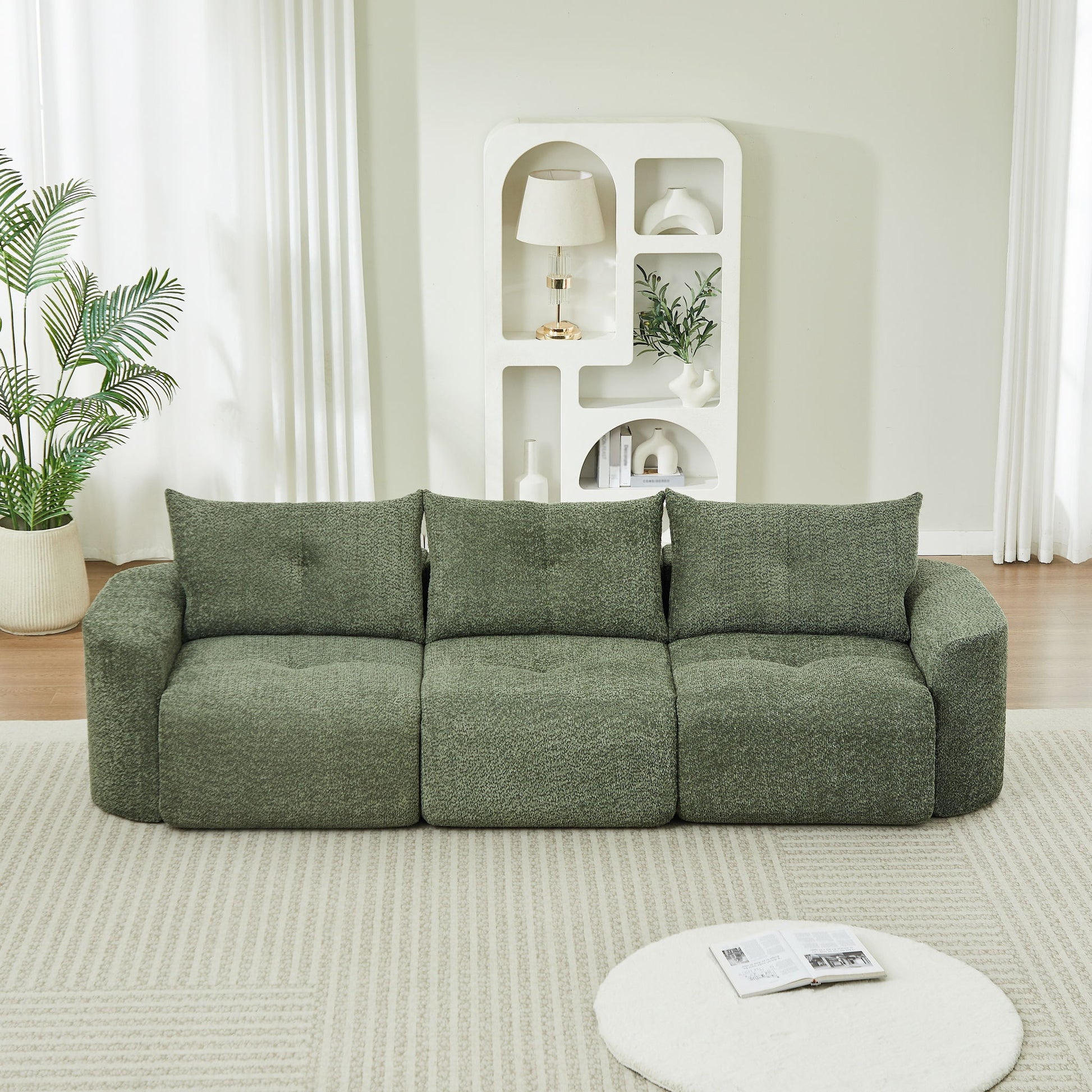 3 Seater With Thickened Armrests Sofa For Living Room Home Essentials