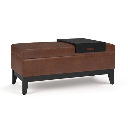 Oregon - Contemporary Storage Ottoman Bench With Tray Simpli-Home