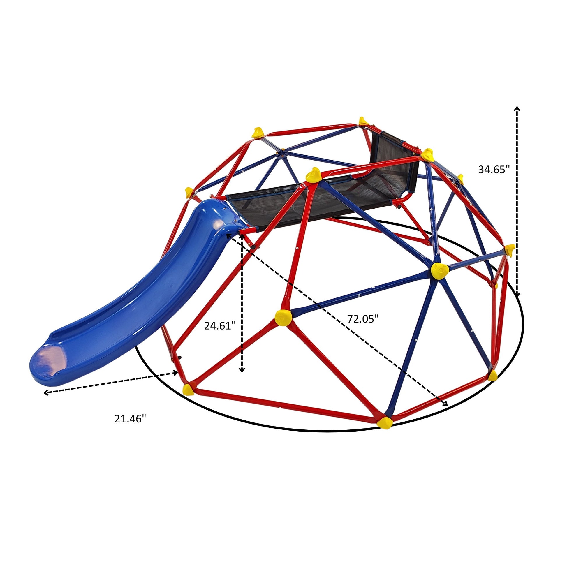 Innovative Dome Climber With Slide And Climbing Stones - Blue / Red Daily Nest