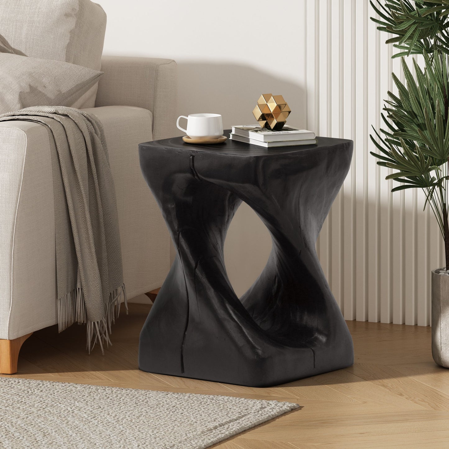 Twist Shape Side Table Noble House