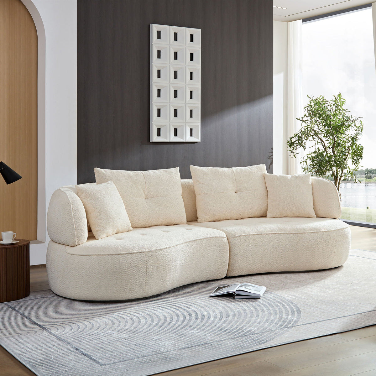 Modular Sofa, Durable Fabric, Solid Wood Frame, High Density Sponge Padding, Seating For 4 Home Essentials