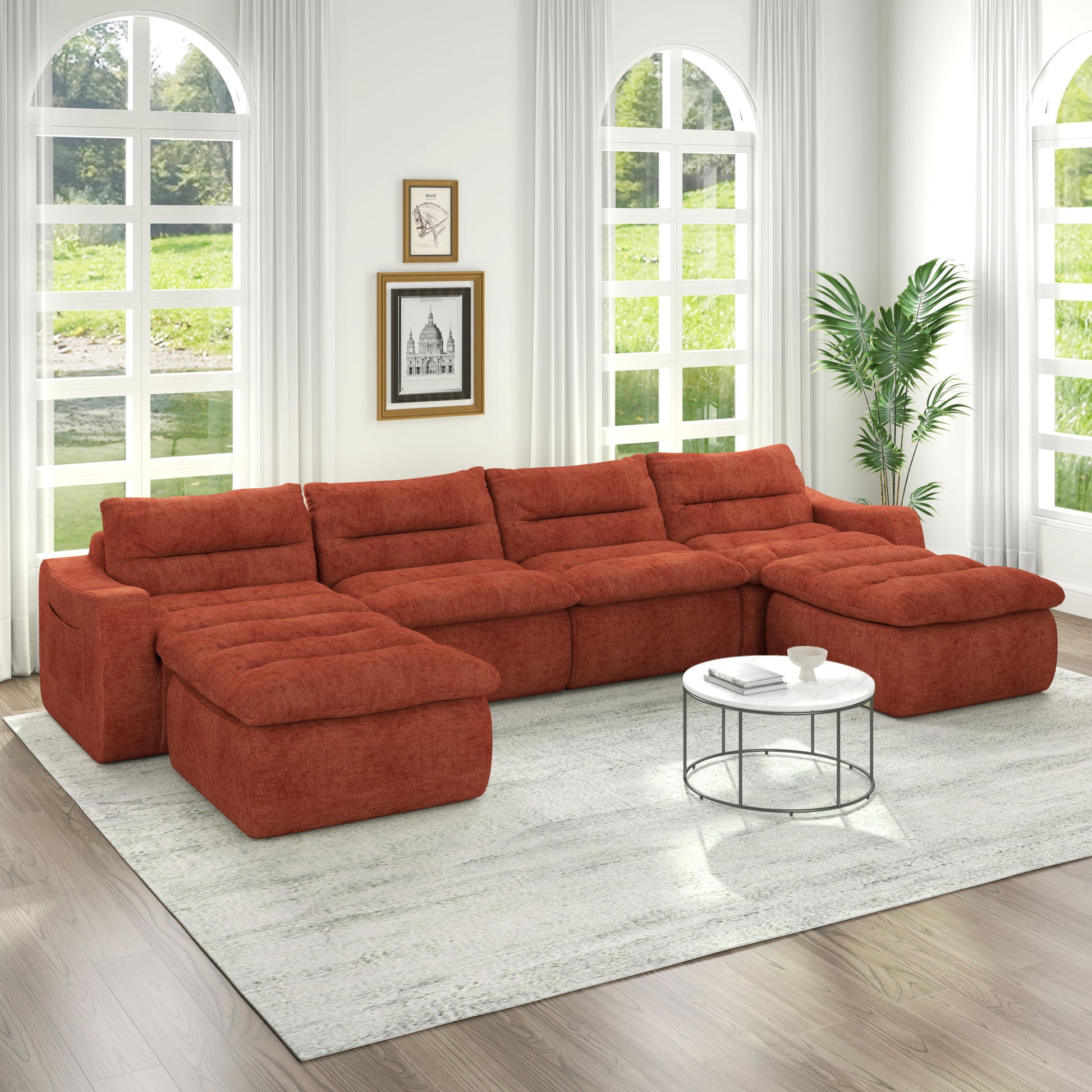 Modern L Shaped Modular Beanbag Sofa, Comfortable Lazy Style, Compression Sponge And Cloth Home Essentials