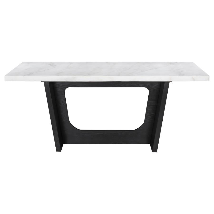 Osborne - Marble Top Dining Table - Rustic Espresso CoasterElevations