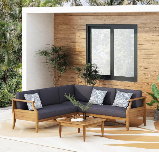 Aston - 4 Piece Sofa Set - Dark Gray Noble House
