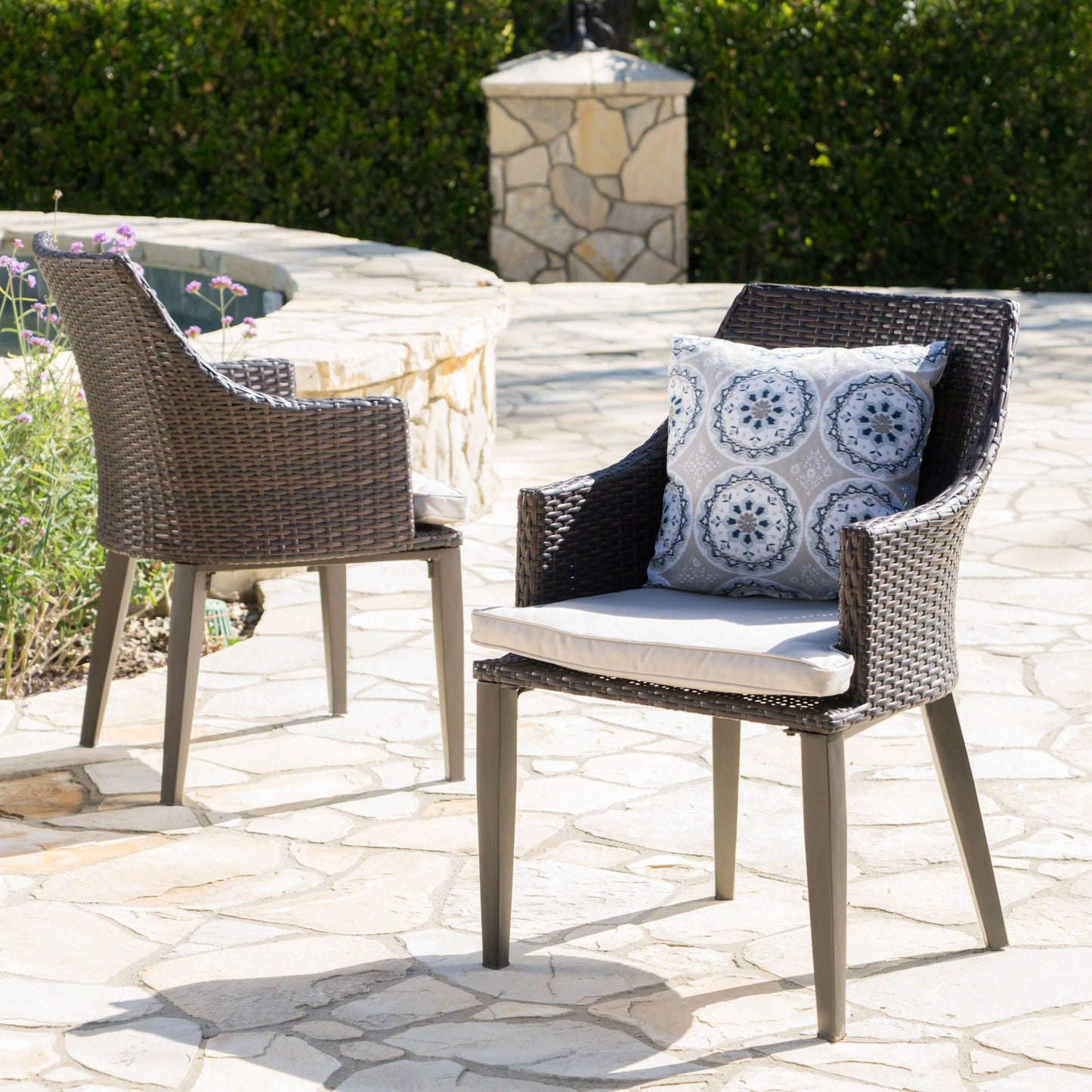 Hillhurst - Outdoor Chair Comfortable, Weather Resistant Cushion (Set of 2) Noble House