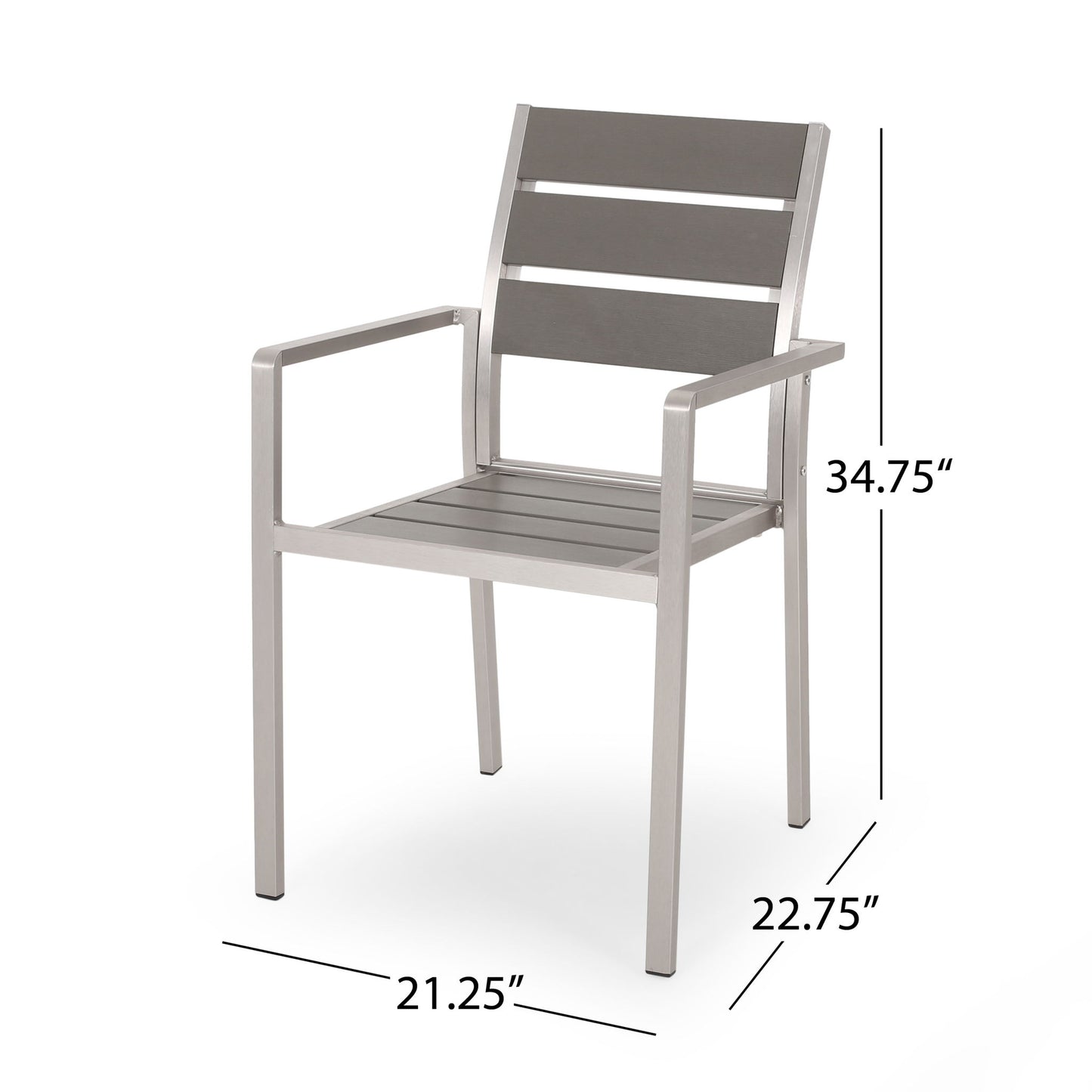 Dreamlan - Outdoor Aluminum Dining Chair (Set of 2) Noble House