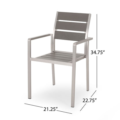 Dreamlan - Outdoor Aluminum Dining Chair (Set of 2) Noble House