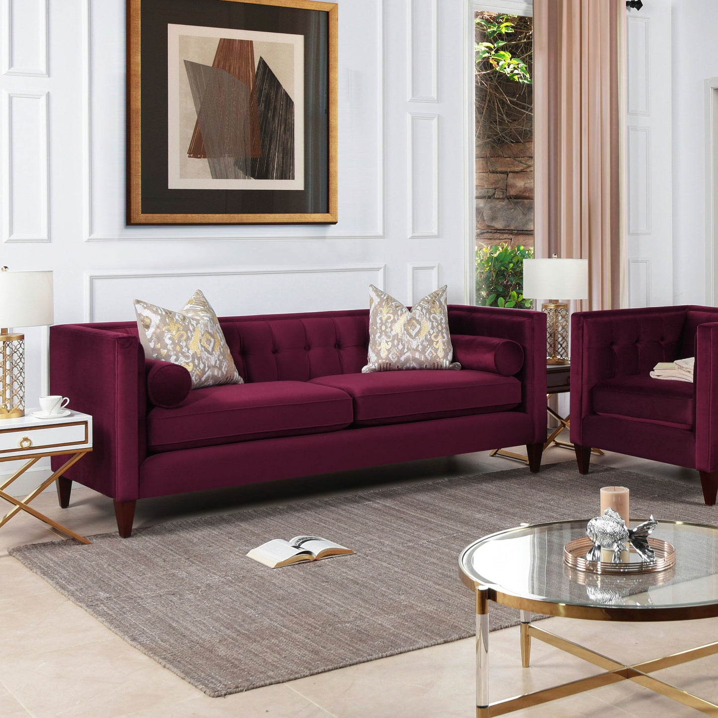 Jack - Modern Tuxedo Tufted Sofa