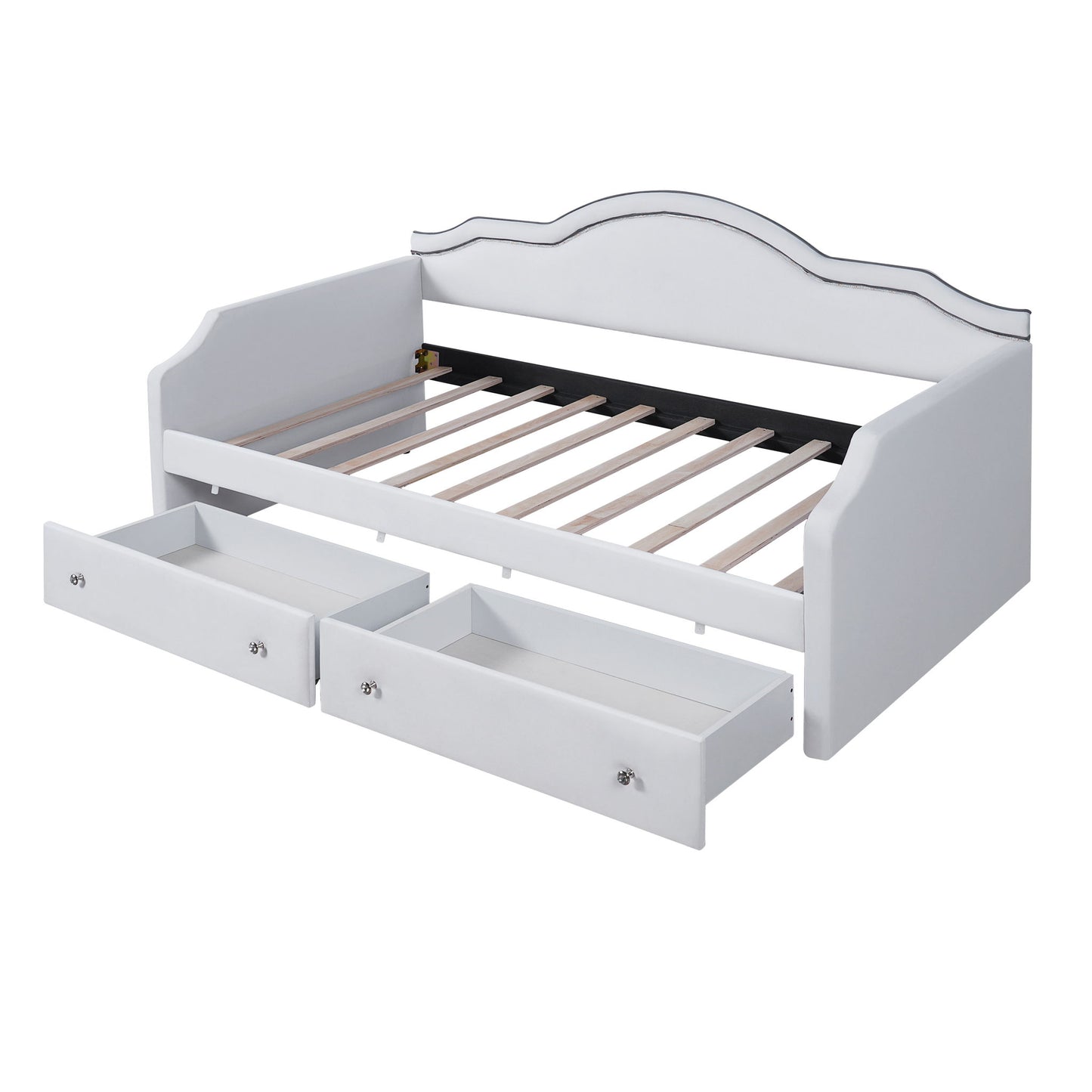 Upholstered Daybed With LED Lights And 2 Drawersme Dreamland