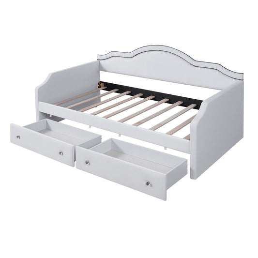 Upholstered Daybed With LED Lights And 2 Drawersme Dreamland