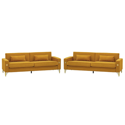 2 Pieces Sofa Sofa Set With Removable Cushions For Home Apartment Home Essentials