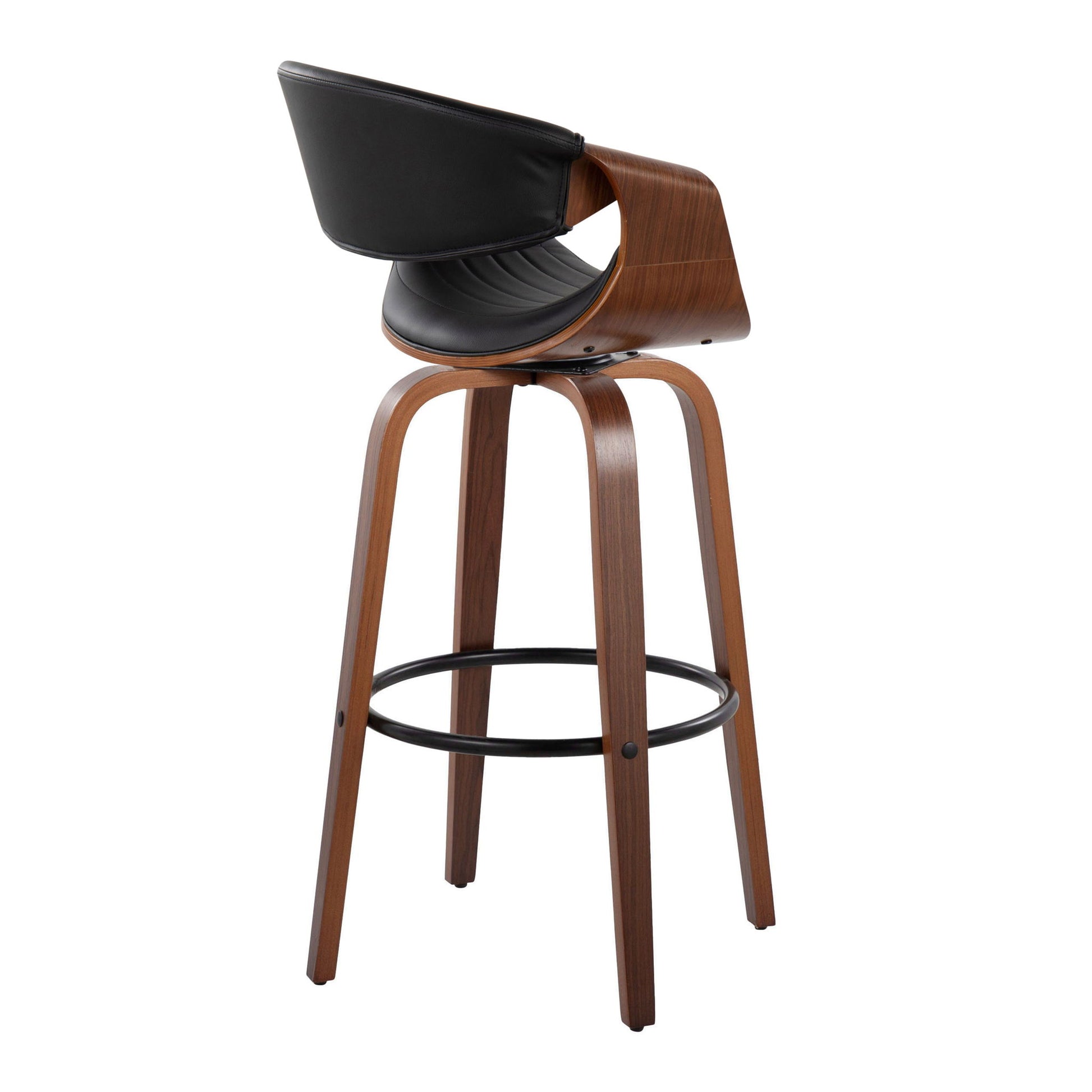 Symphony - Mid Century Modern Fixed Height Barstool With Swivel And Round Footrest (Set of 2) Lumi Source