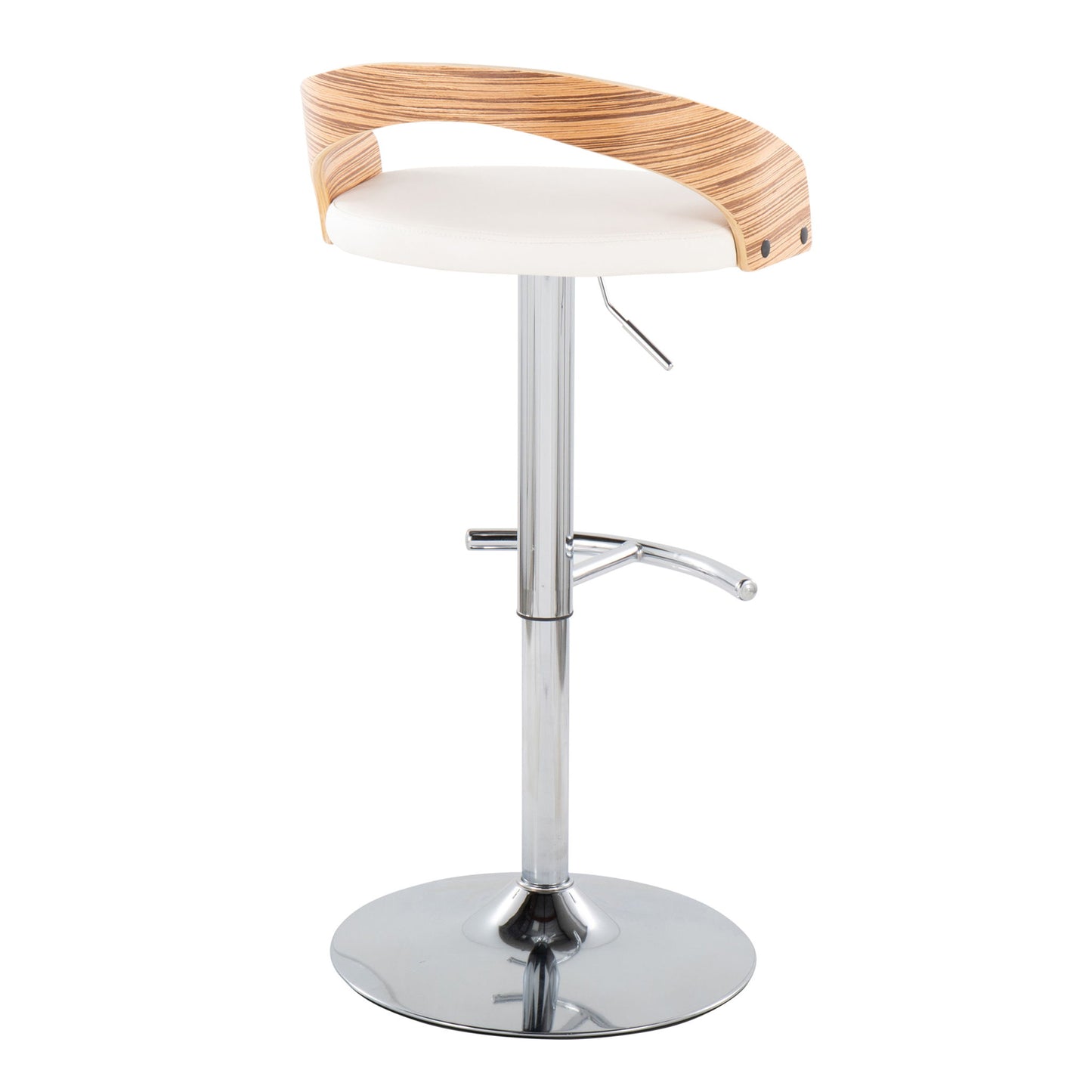 Grotto - Contemporary, Adjustable Barstool With Swivel With Rounded T Footrest (Set of 2) Lumi Source