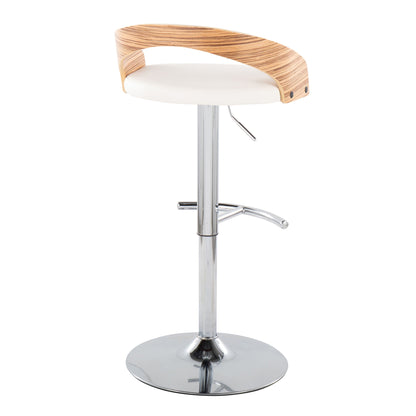 Grotto - Contemporary, Adjustable Barstool With Swivel With Rounded T Footrest (Set of 2) Lumi Source