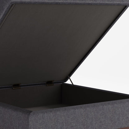 Owen - Square Coffee Table Storage Ottoman - Slate Gray Simpli-Home