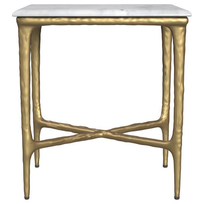 Baldwin - Rectangular Marble Top Side Table - White And Gold Coaster Fine Furniture