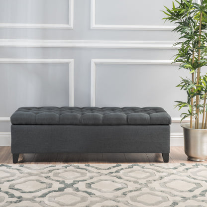Glouster - Contemporary Storage Ottoman With Button Tufted Design Noble House