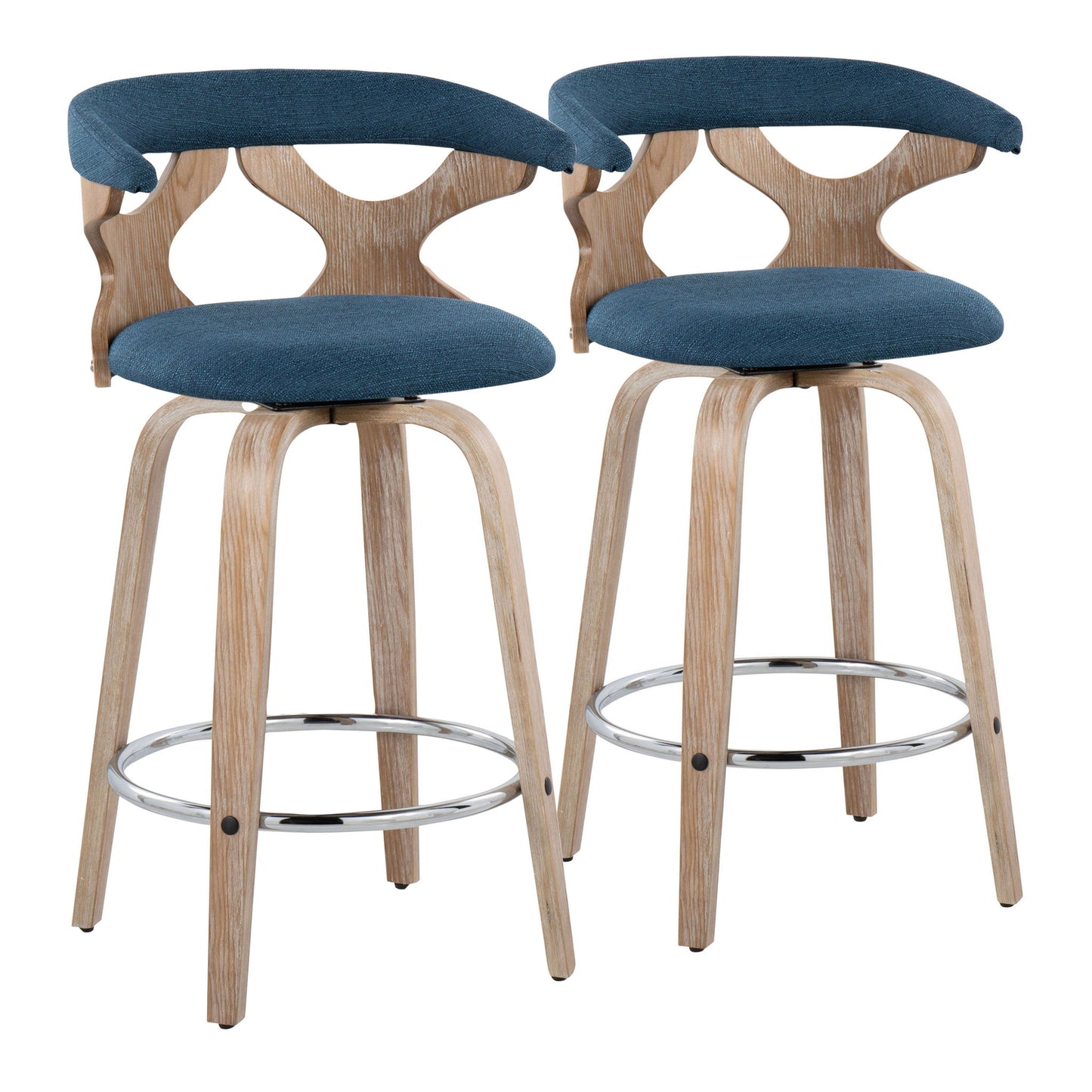 Gardenia - Mid Century Modern Fixed Height Counter Stool With Swivel (Set of 2) Lumi Source