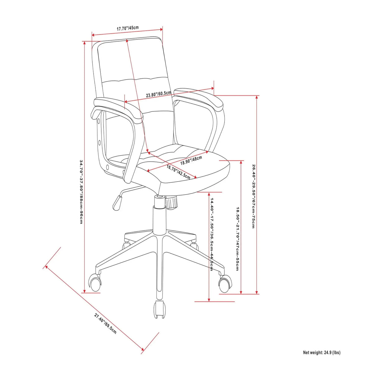 Brewer - Swivel Office Chair - Distressed Blue Simpli-Home