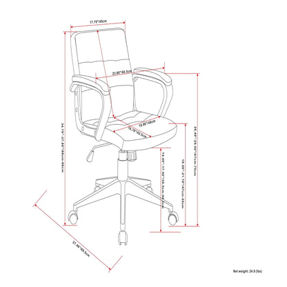 Brewer - Swivel Office Chair - Distressed Blue Simpli-Home