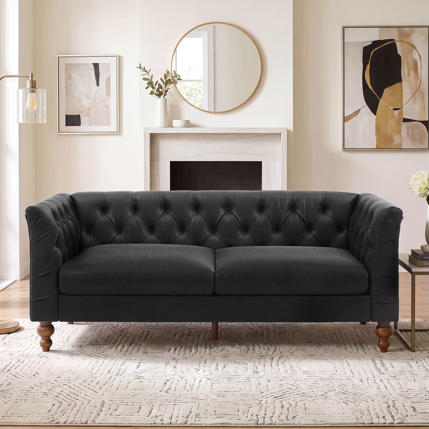 Chesterfield Sofa With Flared Arms For Living Room Noble House