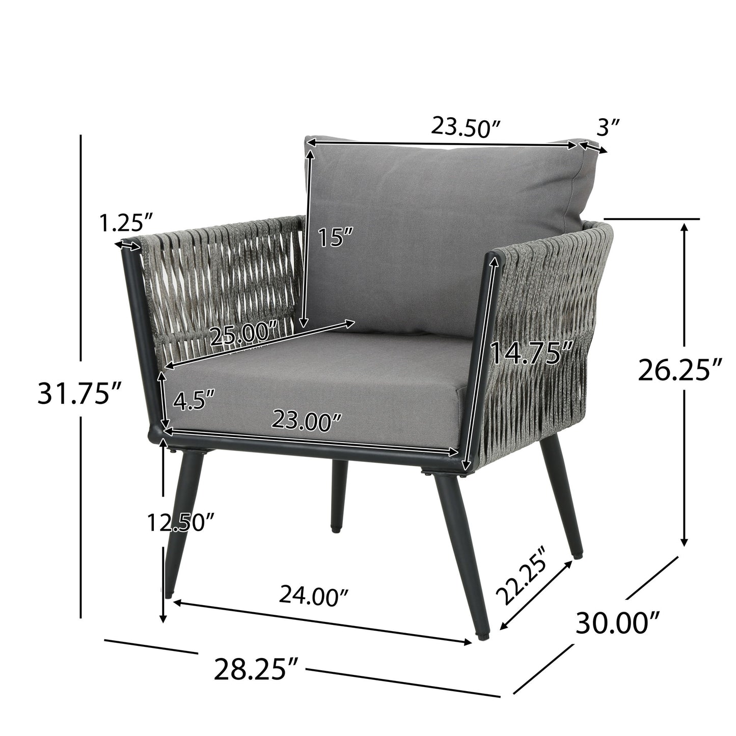 Oceanus - Chat Set Chair - Gray Noble House