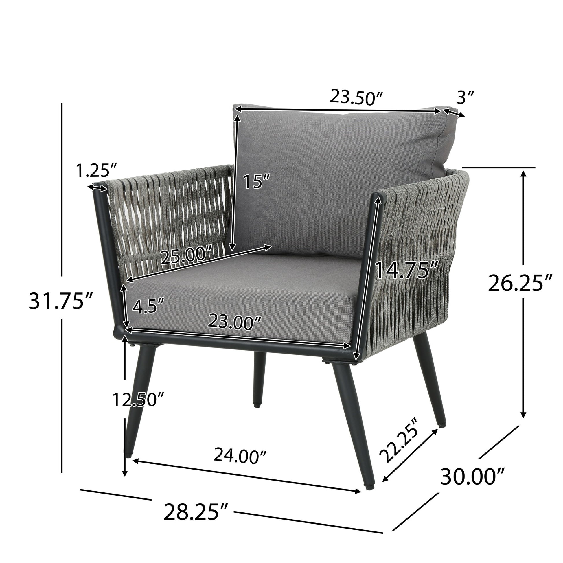 Oceanus - Chat Set Chair - Gray Noble House