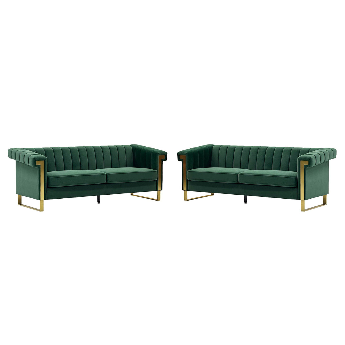 2 Piece Sofa Set With Tufted Back And Deep Seating Home Essentials