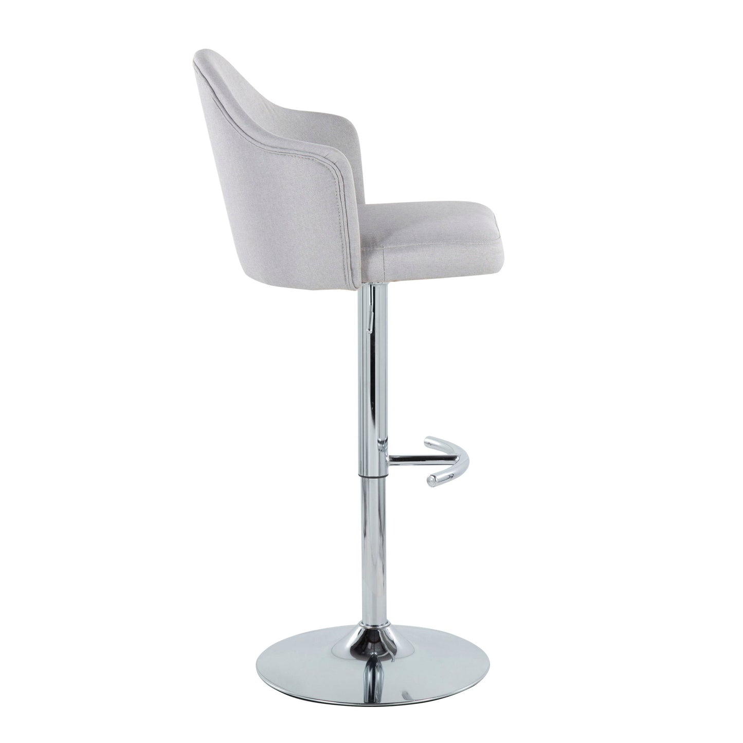 Ahoy - Contemporary Adjustable Barstool With Swivel With Rounded T Footrest (Set of 2) Lumi Source