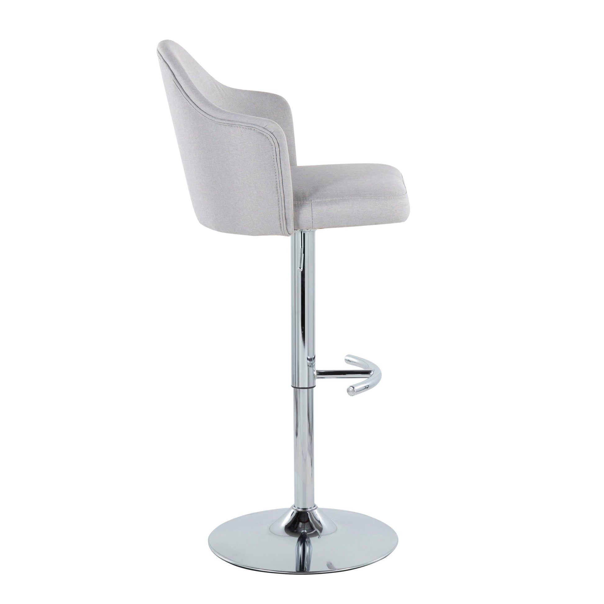 Ahoy - Contemporary Adjustable Barstool With Swivel With Rounded T Footrest (Set of 2) Lumi Source