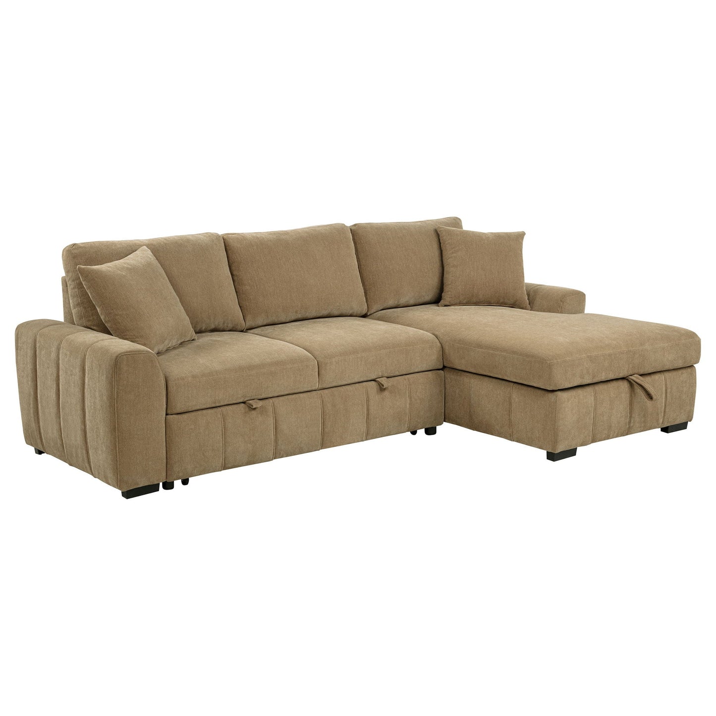 Logan - Sleeper Sectional Sofa With Right Arm Chaise - Camel Furniture Max