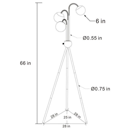 Miley - Spherical Bulb Tripod Tree Floor Lamp - Gold Coaster Fine Furniture