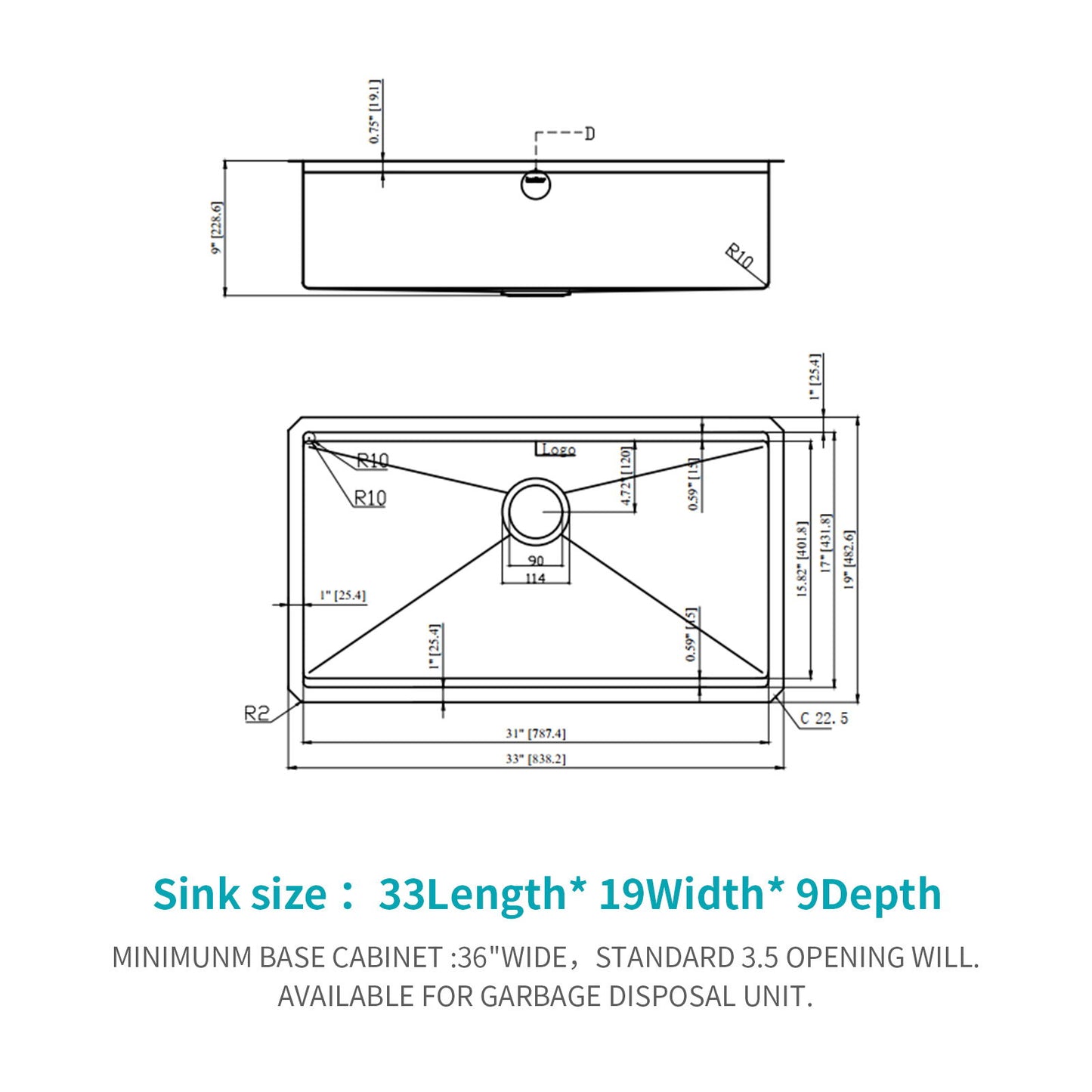 Workstation Kitchen Sink,Single Bowl Undermount Daily Nest