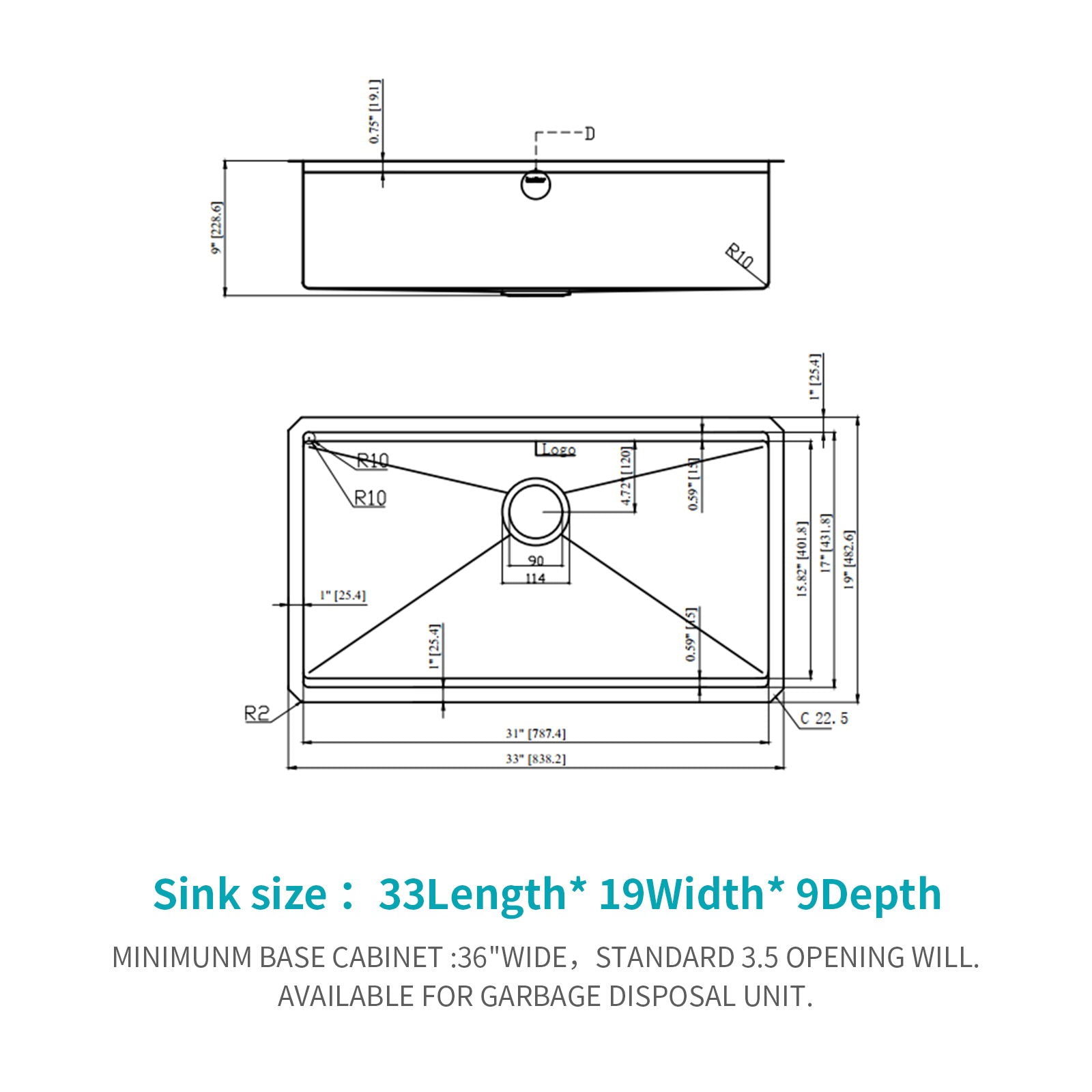 Workstation Kitchen Sink,Single Bowl Undermount Daily Nest
