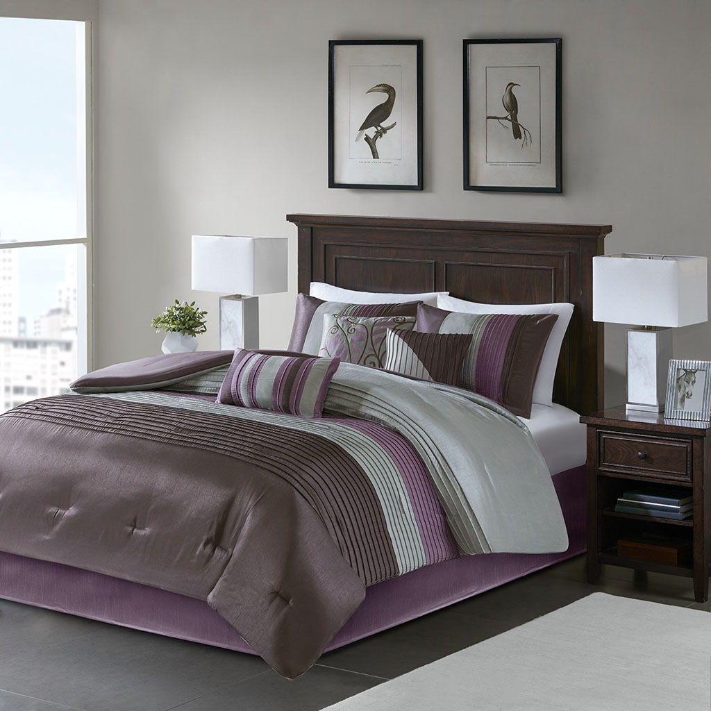 Amherst - California King Comforter (Set of 7) - Purple