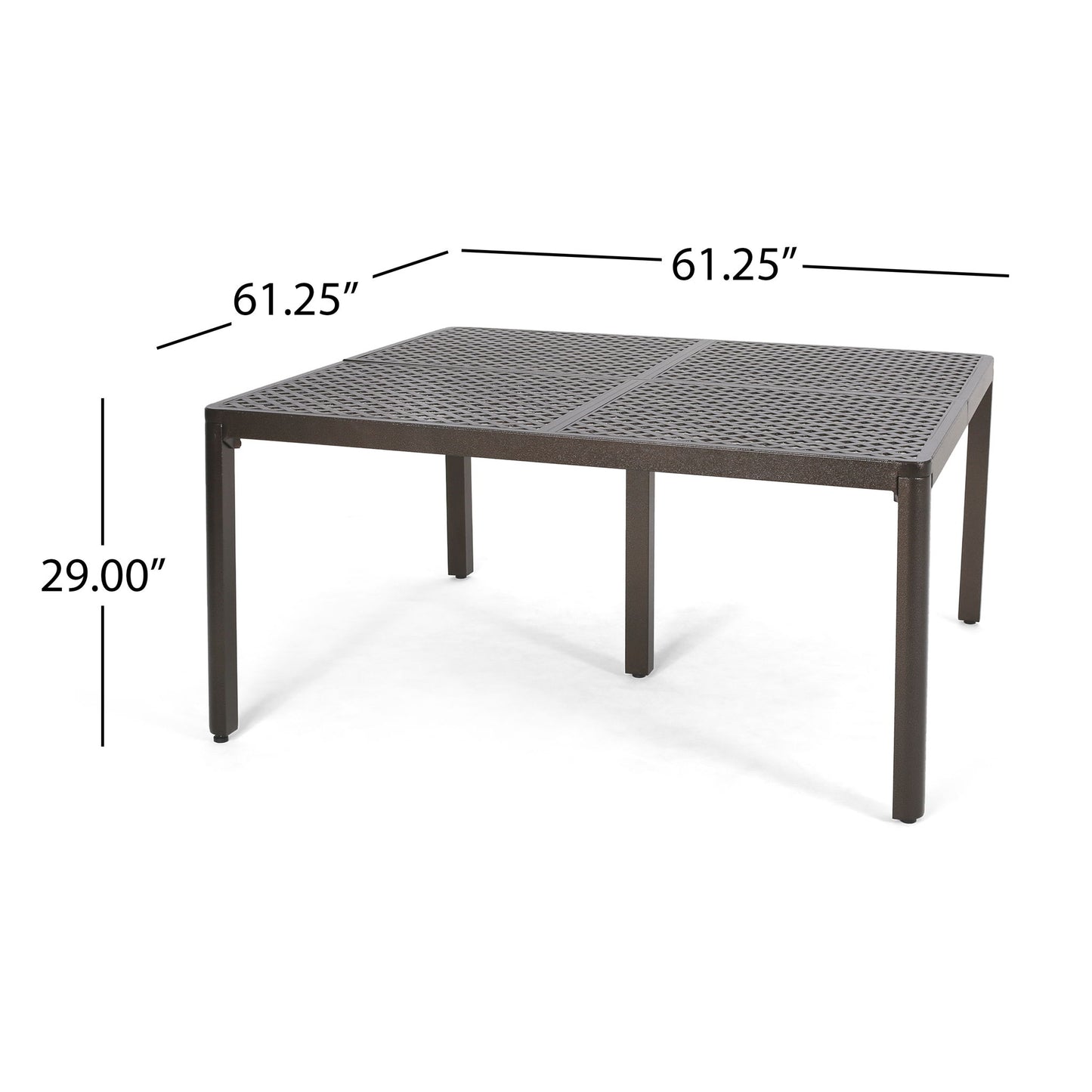 Outdoor Modern Aluminum Dining Table With Woven Accents Noble House