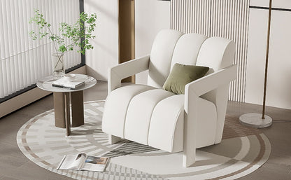 Modern Minimalist Leisure Armchair With L Shaped Armrests Hearth and Haven