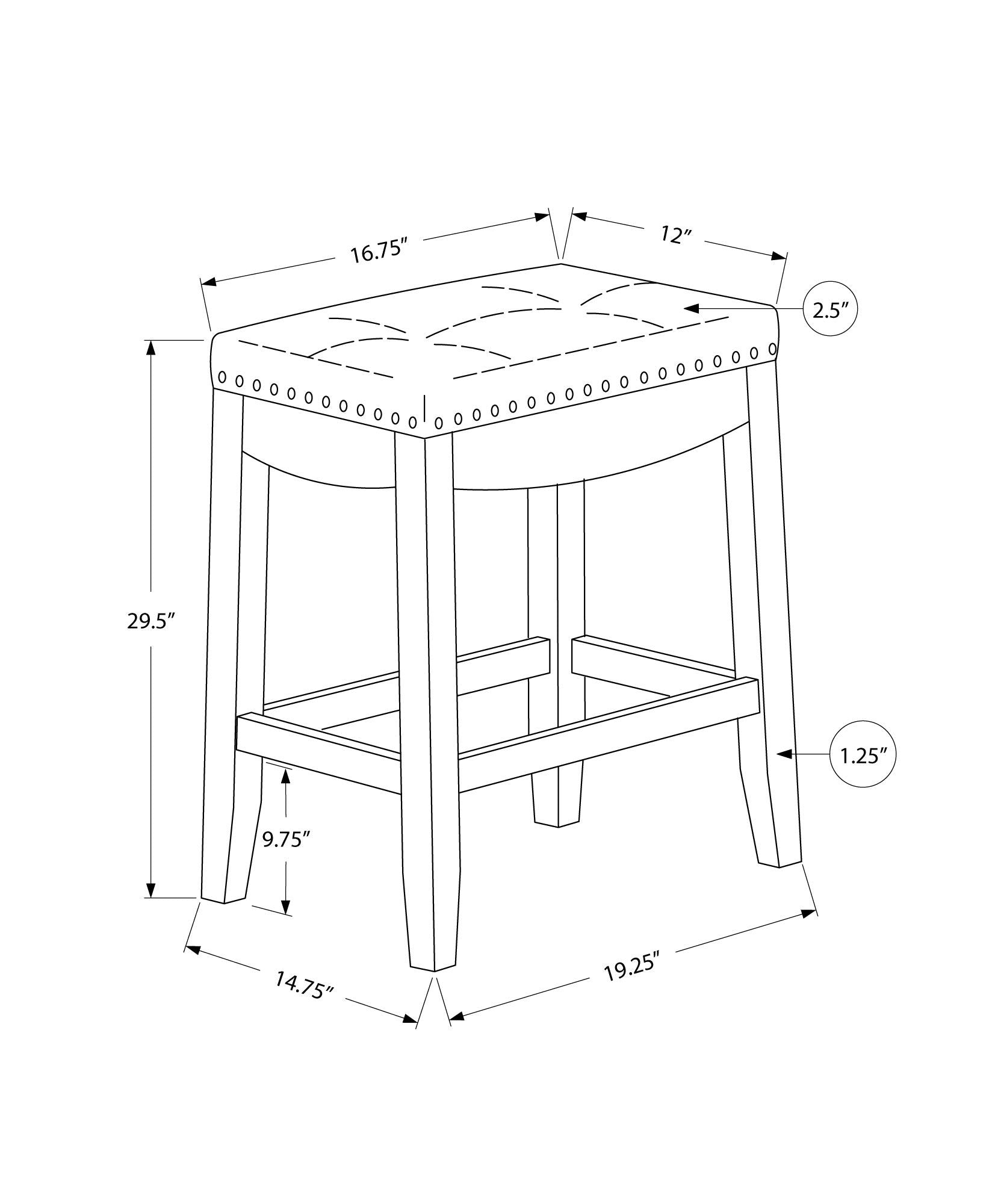 Comfortable Bar Stool, Bar Height, Saddle Seat, Transitional (Set of 2) 8th Street