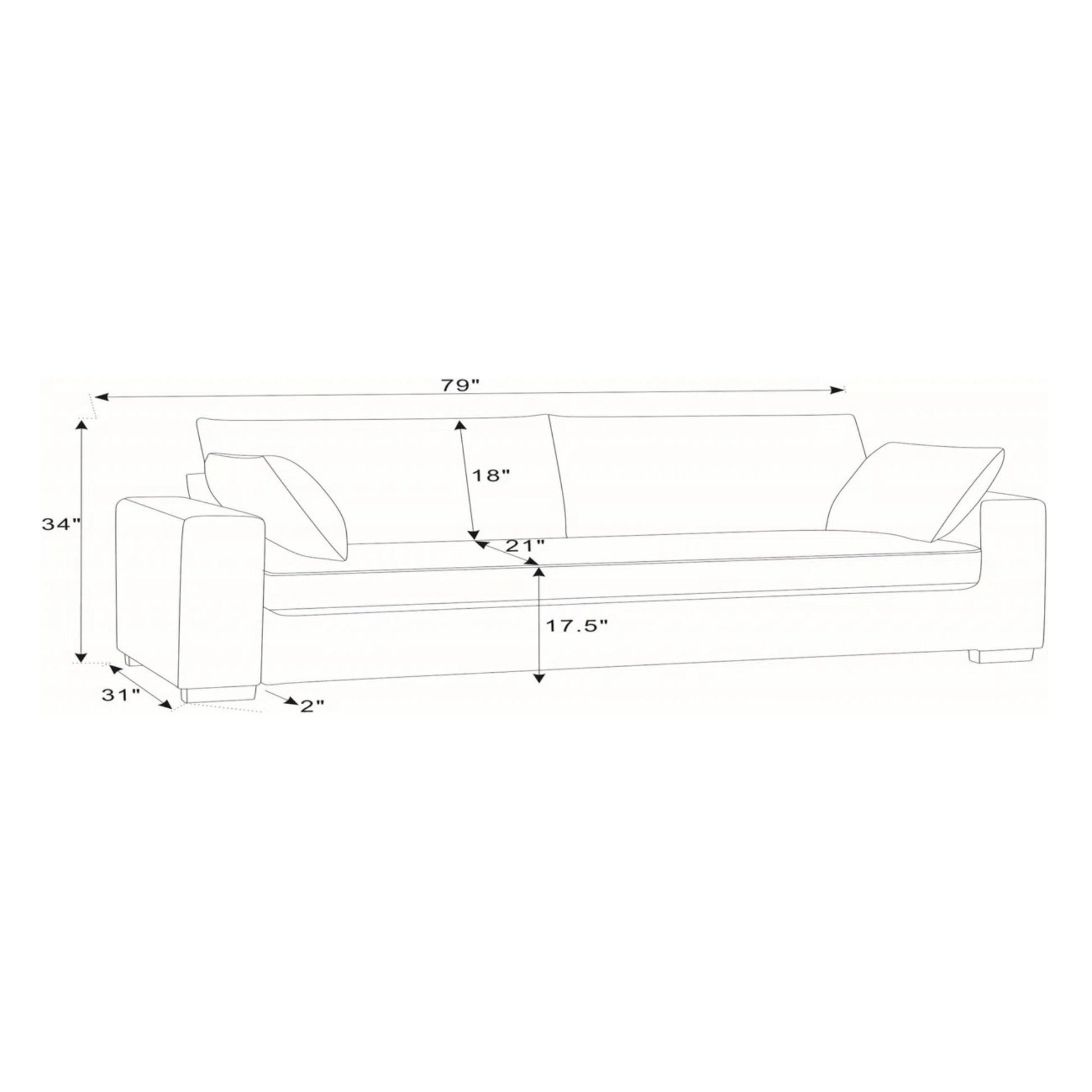 Upholstered Sofa With Toss Pillows - Dark Gray Home Essentials