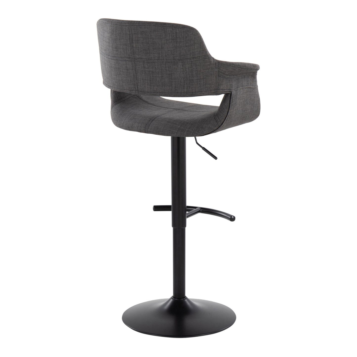 Vintage Flair - Mid Century Modern Adjustable Barstool With Swivel & Rounded T Footrest (Set of 2) Lumi Source