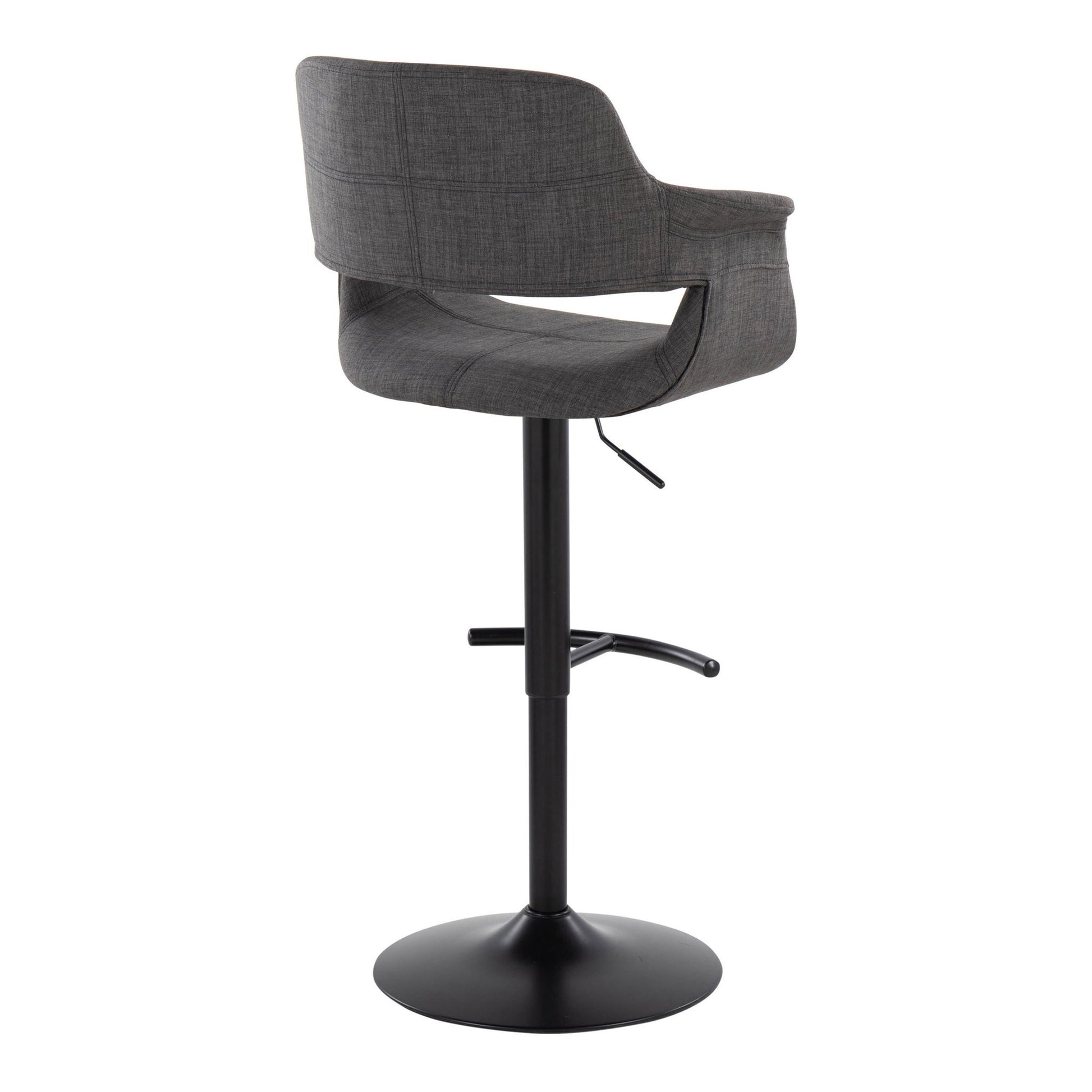 Vintage Flair - Mid Century Modern Adjustable Barstool With Swivel & Rounded T Footrest (Set of 2) Lumi Source