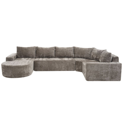 Modular Cloud Sectional Sofa Set, U-Shaped Upholstered Couch With Deep Seat Noble House