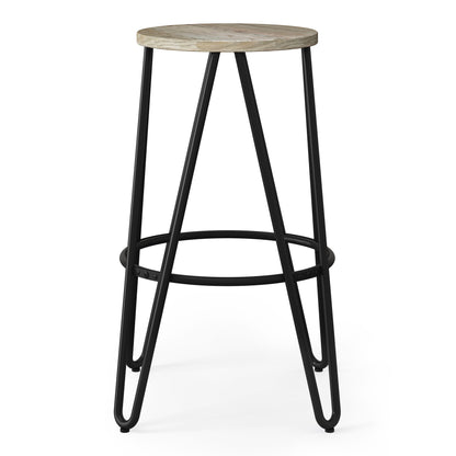 Simeon - Multifunctional Metal Stool With Wood Seat Simpli-Home
