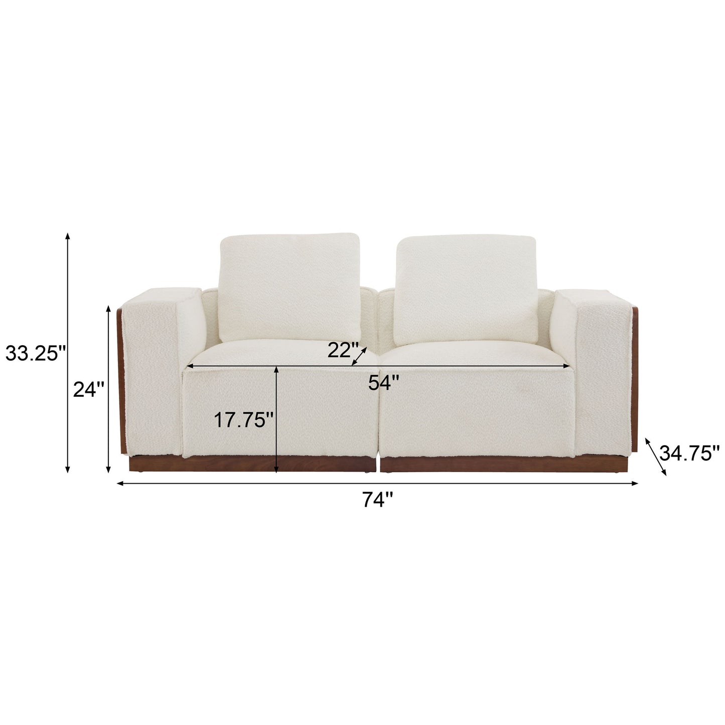 Chita - Modular Sectional Sofa 2 Seater With Larger Seats - Beige Noble House