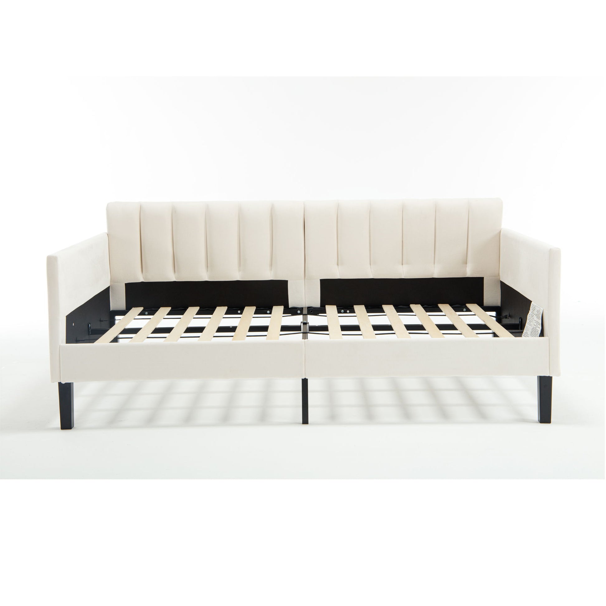 Elena - Boucle Upholstered Daybed, Ribbed Tufted Backrest House & Home Furniture