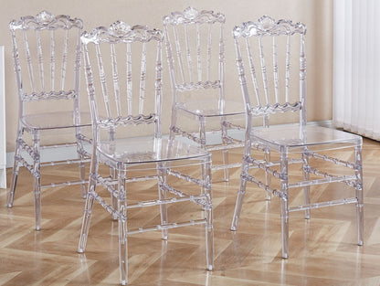 Dining Chair With Plastic Seat, Welding Chair (Set of 4) - Transparent Home Essentials