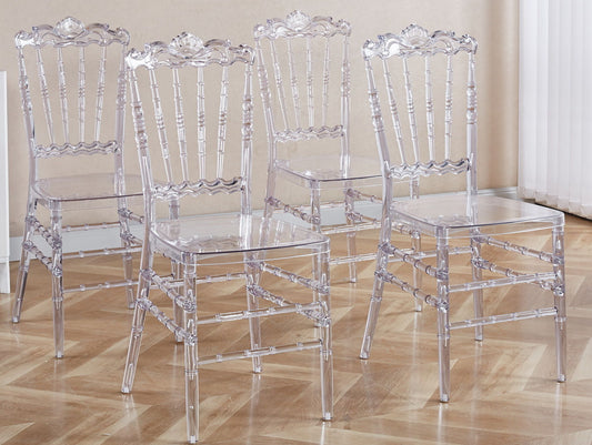 Dining Chair With Plastic Seat, Welding Chair (Set of 4) - Transparent Home Essentials