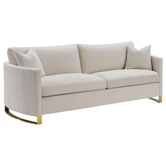 Corliss - Upholstered Arched Arm Sofa - Beige