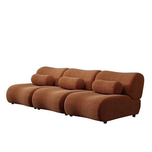 Contemporary Modular 3 Seat Sectional With Deep Seating, Soft Backrest Home Essentials
